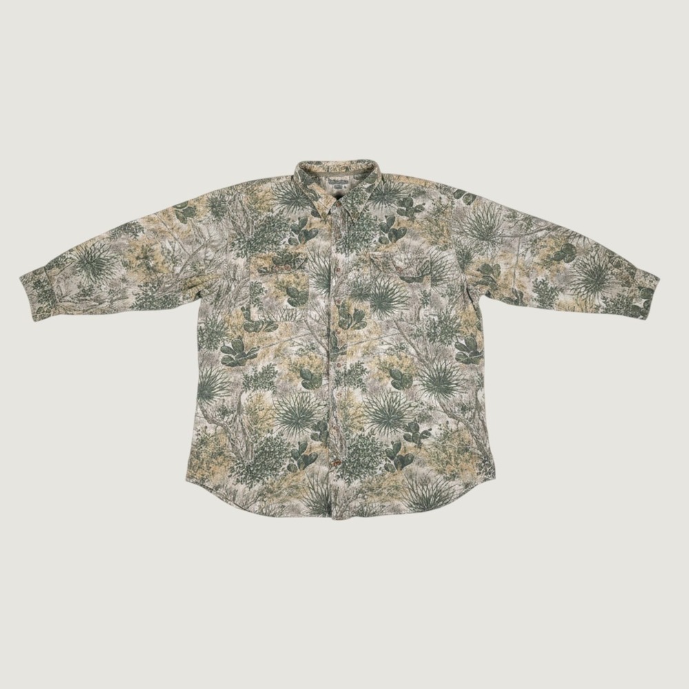 GameGuard Mens 3XL Desert Camo Cactus Print Cotton Button Down Hunting Shirt